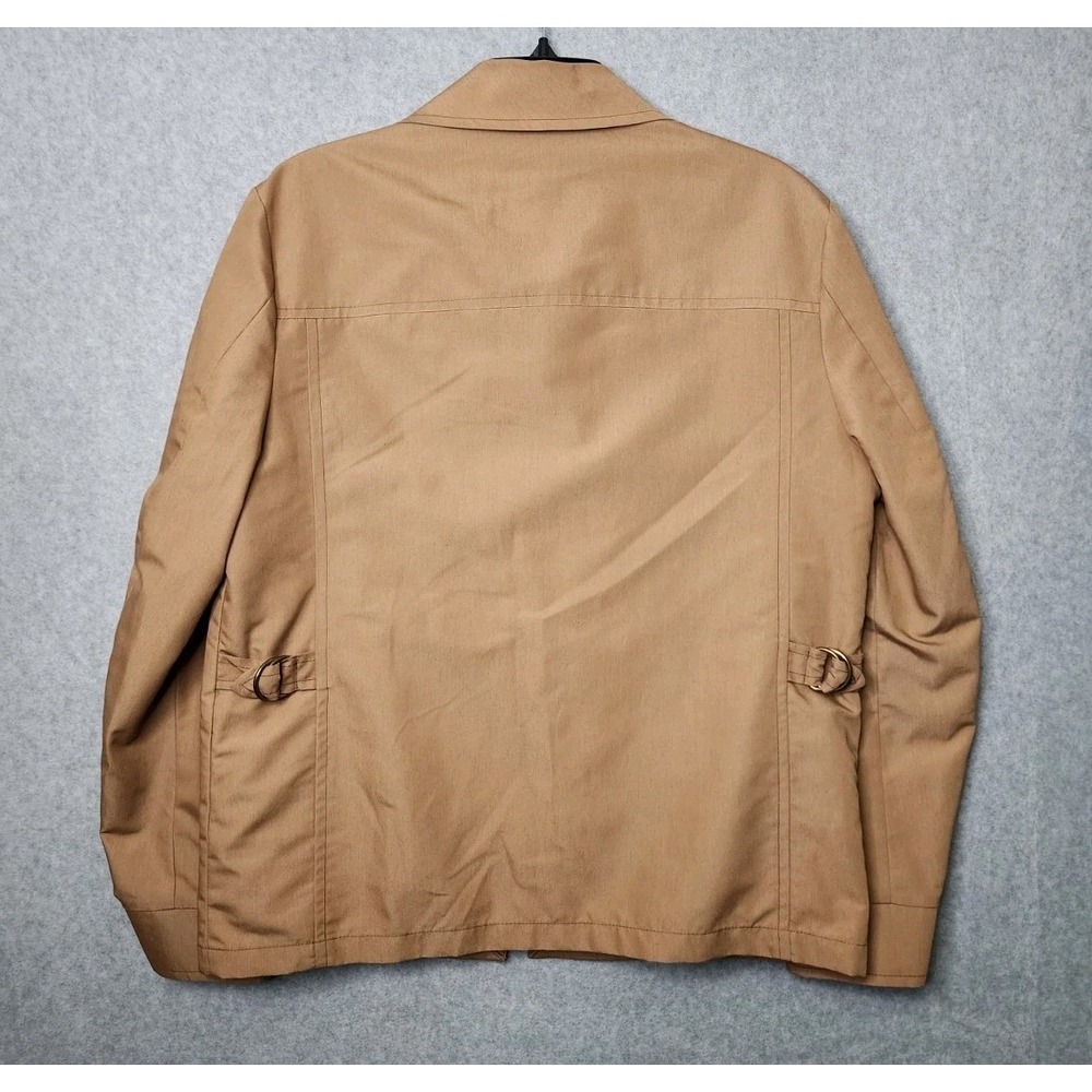 Vintage London Fog Mens 40 Tan Cargo Utility Field Jacket Chore Coat Fur Lining - Picture 2 of 6